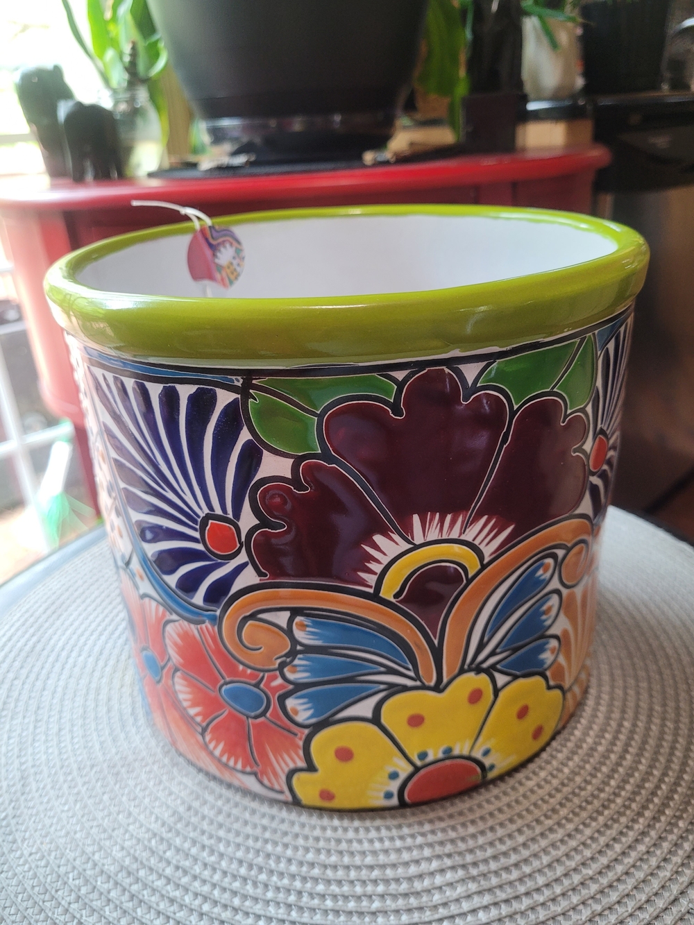 Floral Handpainted Ceramic Mexican Planter